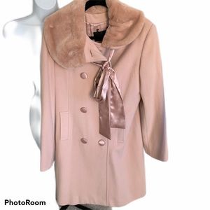 Moda International Pink Satin Faux Fur Coat